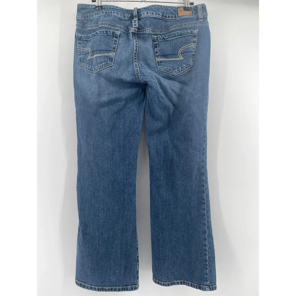 American Eagle Jeans Favorite Boyfriend SIZE 10 (30x28) Stretch Flare